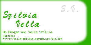 szilvia vella business card